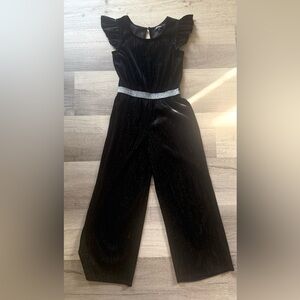 Zunie Black Jumpsuit with Metallic Silver Accents